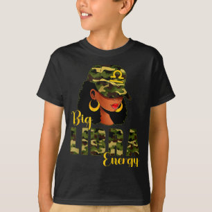 Große Waage Energie Tarnung Schwarz Frau Mütze Ste T-Shirt