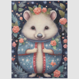 Große Wald Igel Blumendekoupage Seidenpapier