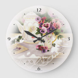 Große Wall-Uhr mit Malerei von Viktorianischem Tee Wanduhr