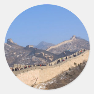 Große Wand der China im Winter Runder Aufkleber
