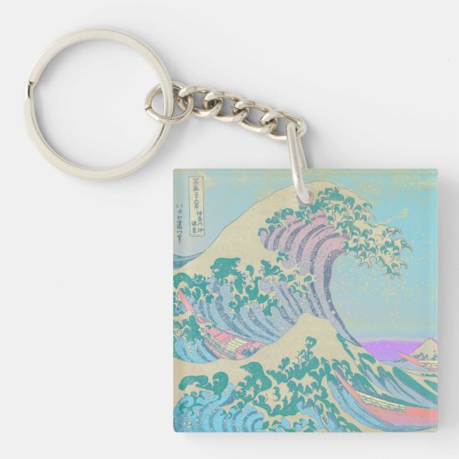 Große Wave Pastel Schlüsselring (Vorderseite)