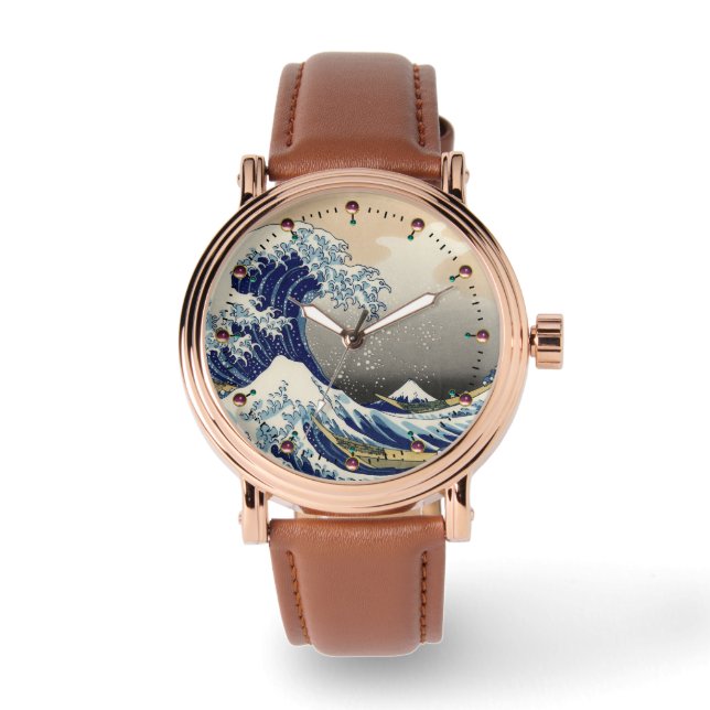 GROSSE WAVE VON KANAGAWA ARMBANDUHR (Vorderseite)