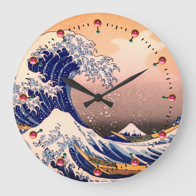 GROSSE WAVE VON KANAGAWA GROßE WANDUHR (Vorderseite)