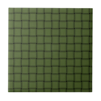 Große Webart - dunkles Olivgrün Fliese
