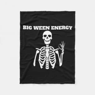 Große Ween-Energie Lustiger Halloween-Skelett Fleecedecke