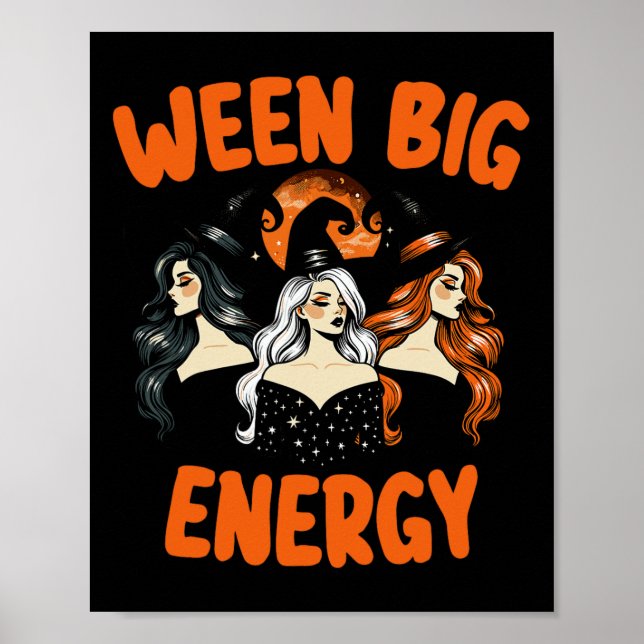 Große Wegeenergie Halloween Vintagen Hexen für Män Poster (Vorne)
