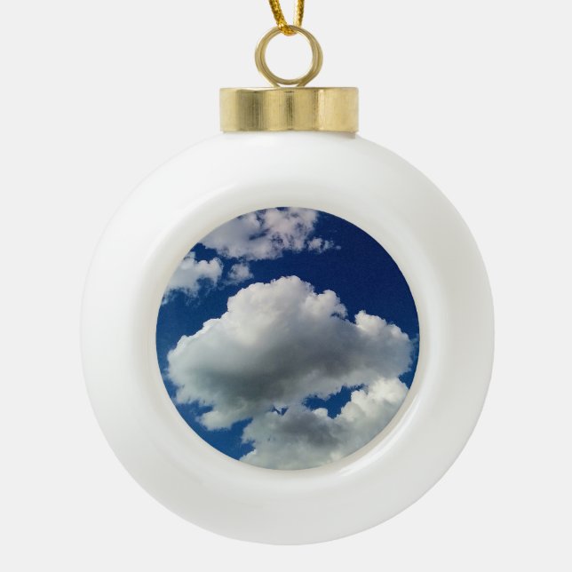 Große weiche Wolke Keramik Kugel-Ornament (Vorderseite)