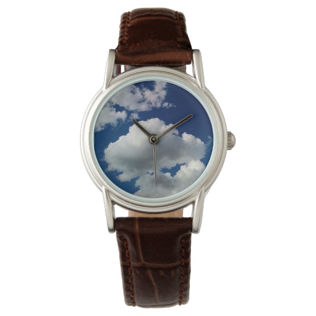 Große weiche Wolken Armbanduhr (Vorderseite)