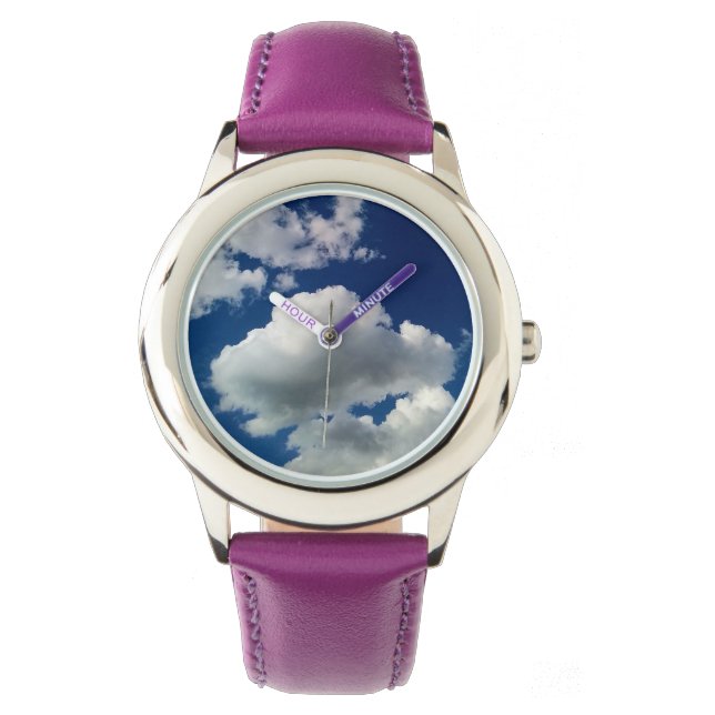 Große weiche Wolken Armbanduhr (Vorderseite)