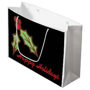 Große Weihnachts-Stechpalmen-Geschenktasche Geschenktüte