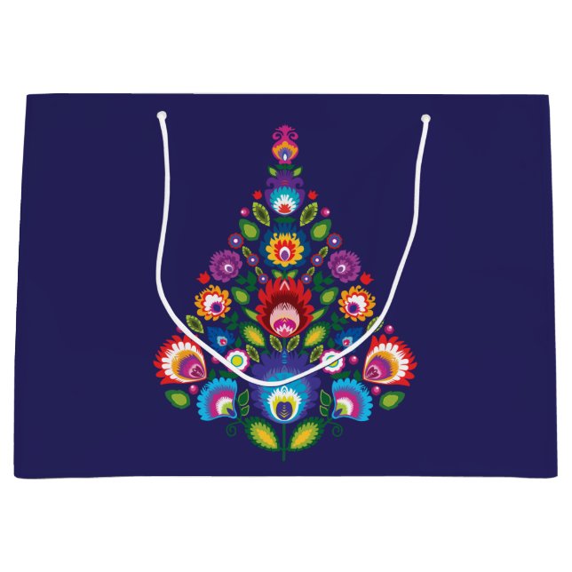 Große Weihnachtsgeschenktasche mit individueller N Große Geschenktüte (Vorderseite)