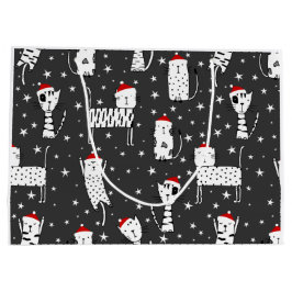Große Weihnachtskatzen Geschenktasche Geschenktüte