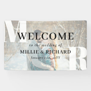 Große weiße Initialen Foto Moderne Hochzeit Willko Banner