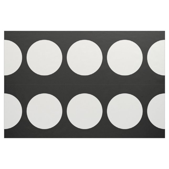 Große weiße Polka-Punkte auf schwarzen geometrisch Stoff (Fat Quarter (45,7 x 55,9 cm))