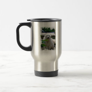 Große weiße Pyrenäen-Hundereise-Tasse Reisebecher