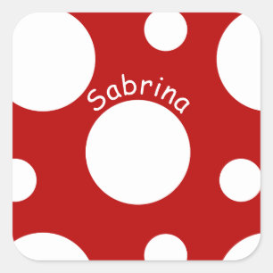 Große weiße Tupfen Quadratischer Aufkleber