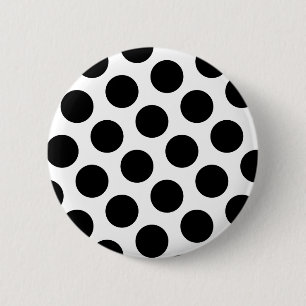 Große weiße und schwarze Tupfen Button