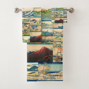Große Welle Hokusai der Fujisan Japaner-Drucke Badhandtuch Set