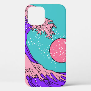 Große Welle im Vaporwave-Pop-Art-Stil. Blick auf d Case-Mate iPhone Hülle