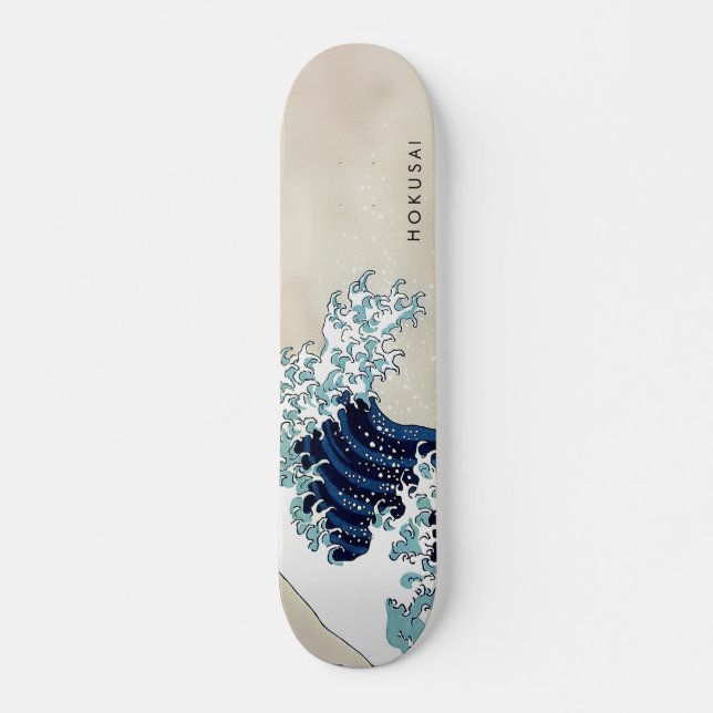 Große Welle von Kanagawa-Benutzerdefiniertem Text Skateboard (Vorne)