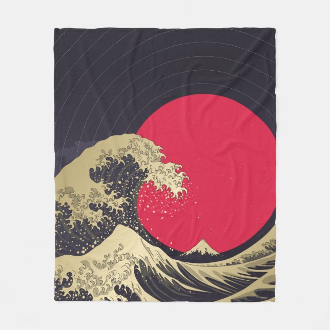 "Große Welle von Kanagawa". Hokusai, japanische We Fleecedecke (Vorderseite)