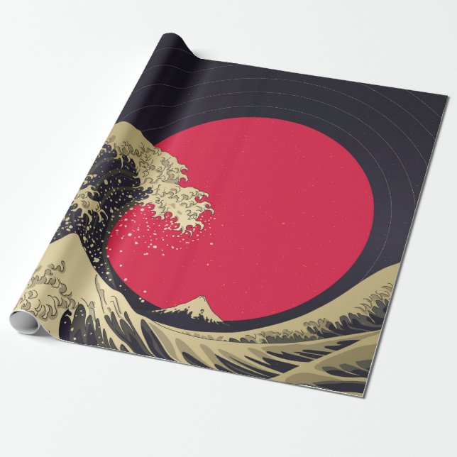 "Große Welle von Kanagawa". Hokusai, japanische We Geschenkpapier (Ungerollt)