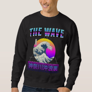 Große Welle von Kanagawa Retro Vaporwave Sweatshirt