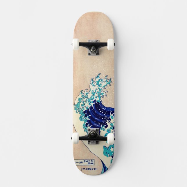 Große Welle von Kanagawa Vintage Druckkunst aus Ja Skateboard (Vorderseite)