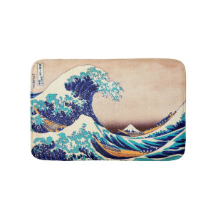 Große Welle von Kanagawa Vintage japanische Druckk Badematte