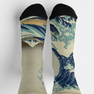 Große Welle vor der Küste Kanagawas von Hokusai Socken
