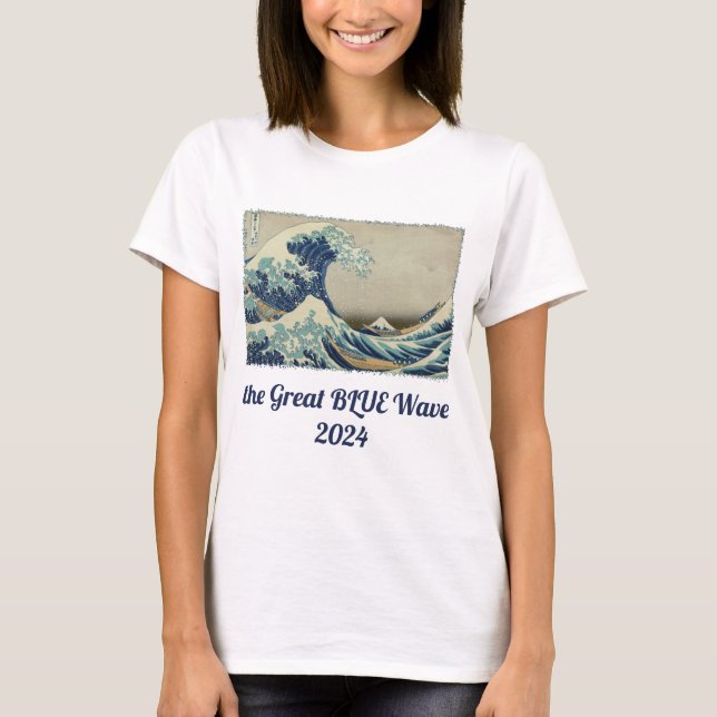 Große Welle vor der Küste Kanagawas von Hokusai T-Shirt (Vorderseite)