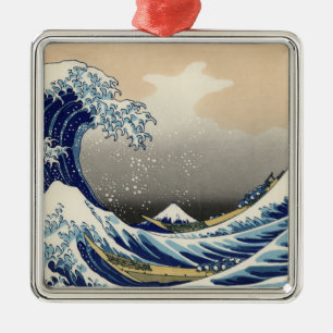 Große Welle vor Kanagawa & Berg Fuji Japan Meer Ornament Aus Metall