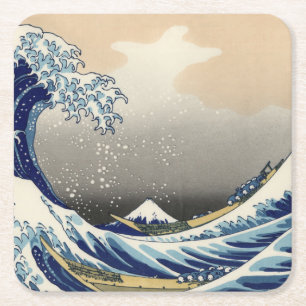 Große Welle vor Kanagawa & Berg Fuji Japan Meer Rechteckiger Pappuntersetzer