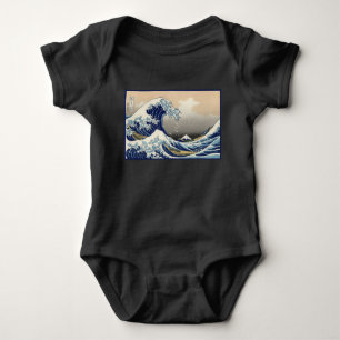 Große Welle vor Kanagawa & Berg Fuji Japanisches M Baby Strampler
