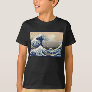 Große Welle vor Kanagawa & Berg Fuji Japanisches M T-Shirt