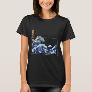 Große Welle vor Kanagawa mit dem ästhetischen Kanj T-Shirt