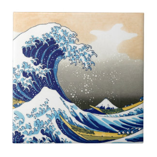 Große Welle weg von Kanagawa ~ Hokusai Fliese