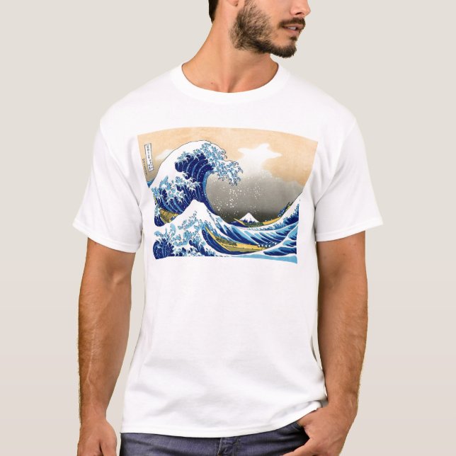 Große Welle weg von Kanagawa ~ Hokusai T-Shirt (Vorderseite)
