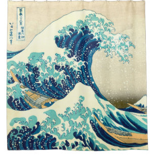 Große Welle weg von Kangawa durch Hokusai Duschvorhang