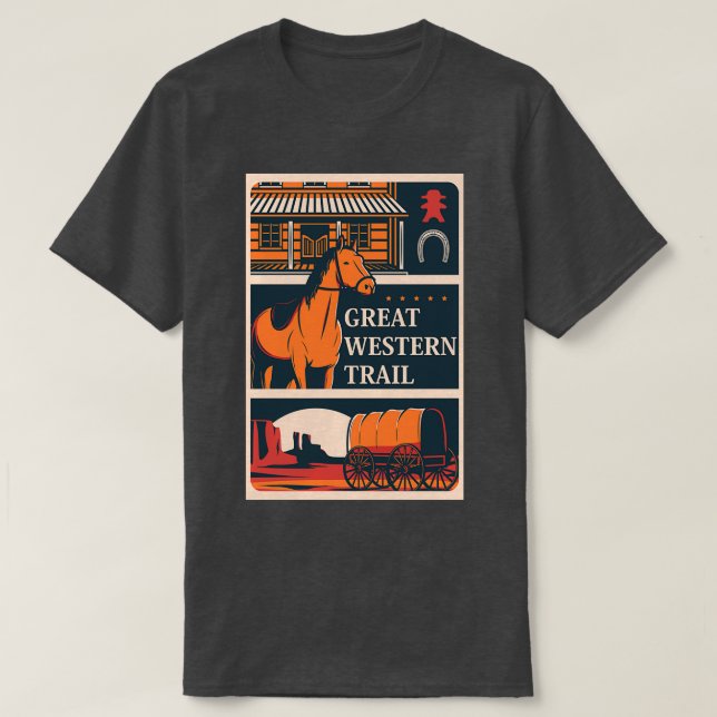 Große Western Minimalistisch T-Shirt (Design vorne)
