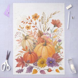 Große whimsical Wasserfarbe Herbst-Wildblumen Seidenpapier