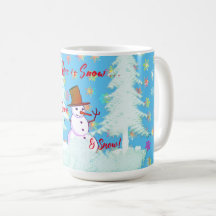 Große Winter-Spaß-Schneemann-Heißgetränk-Latte-Tas