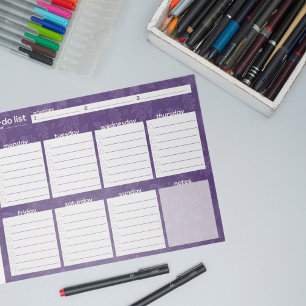 Große wöchentliche Aufgabenliste - Leaf-Design Notizblock