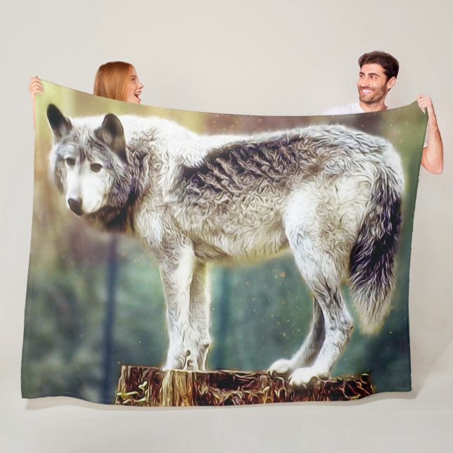 Große Wolf-Decke (S, M, L Größen) Fleecedecke (Beispiel)