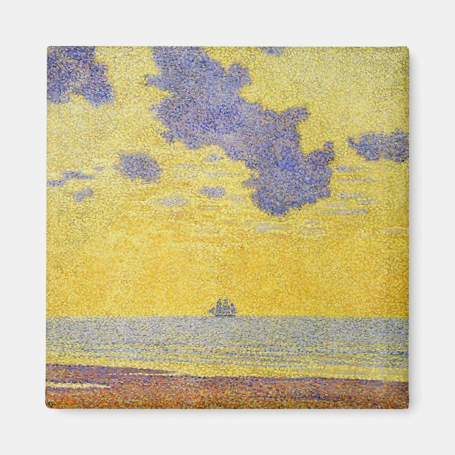 Große Wolken (Gelber Himmel) (Elegante Landschaft) Magnet (Vorne)
