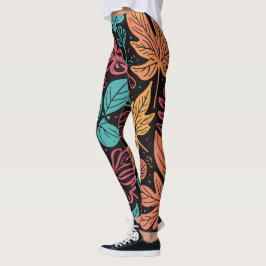 Große wunderliche Blätter Leggings