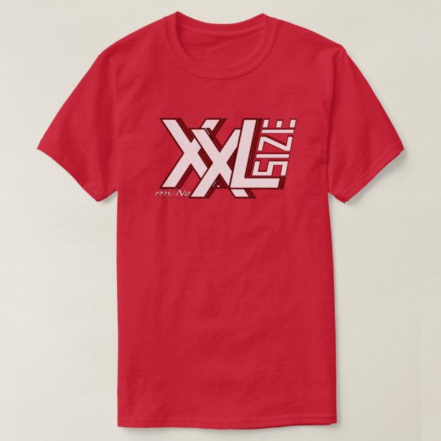 Grösse XXL - SIZE XXL - my Number  Designerschrift T-Shirt (Design vorne)