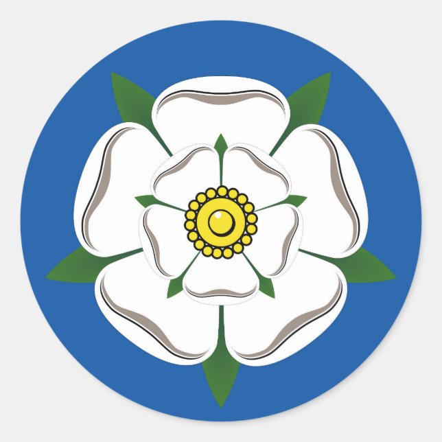Große Yorkshire White Rose Stickers (Vorderseite)