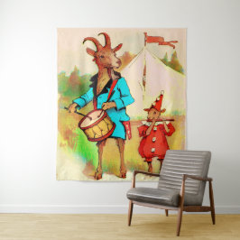 große Ziegenmusiker Wandteppich