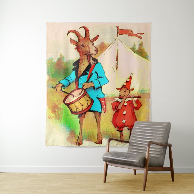 große Ziegenmusiker Wandteppich (Beispiel)